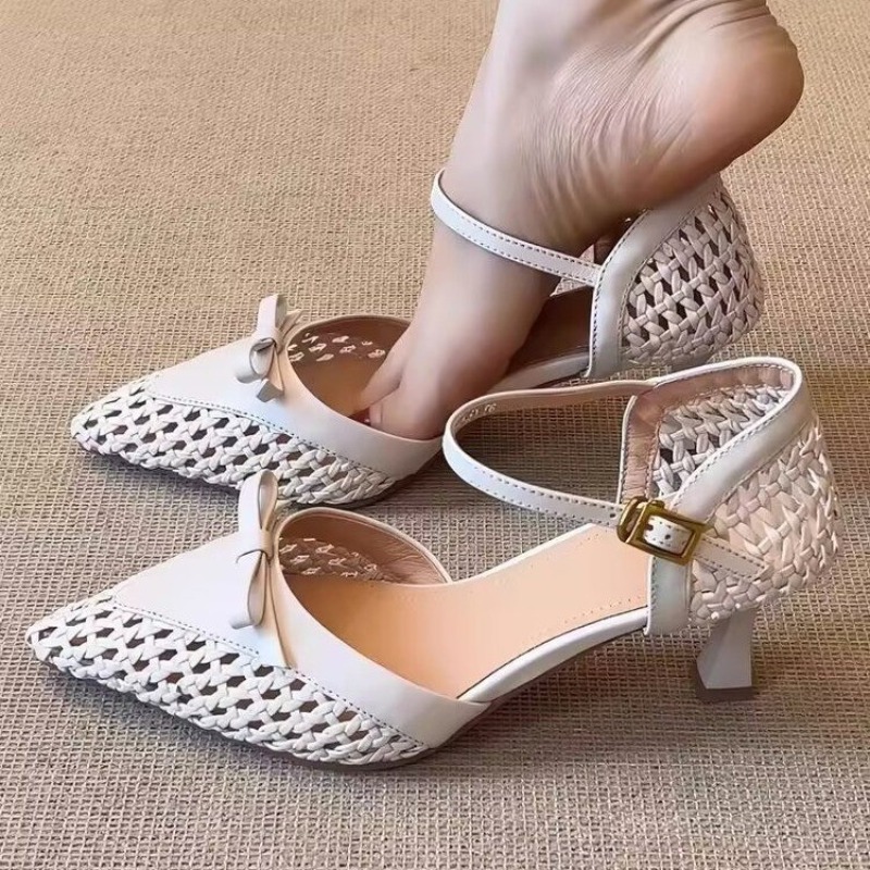 Women Fashion Outfits - Women's New Pointed Toe Woven Hollow
