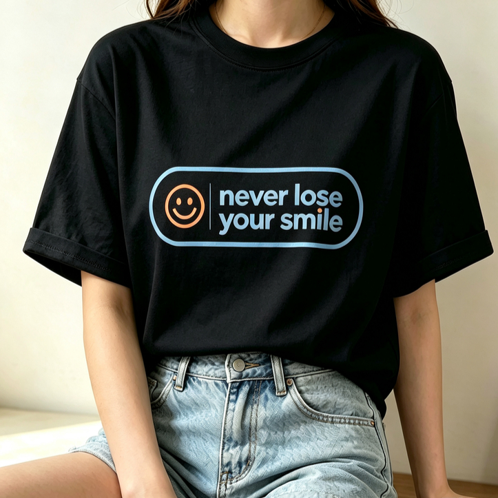 Women'S Fashion Labels - Retro Label Smiley Face T Shirt
