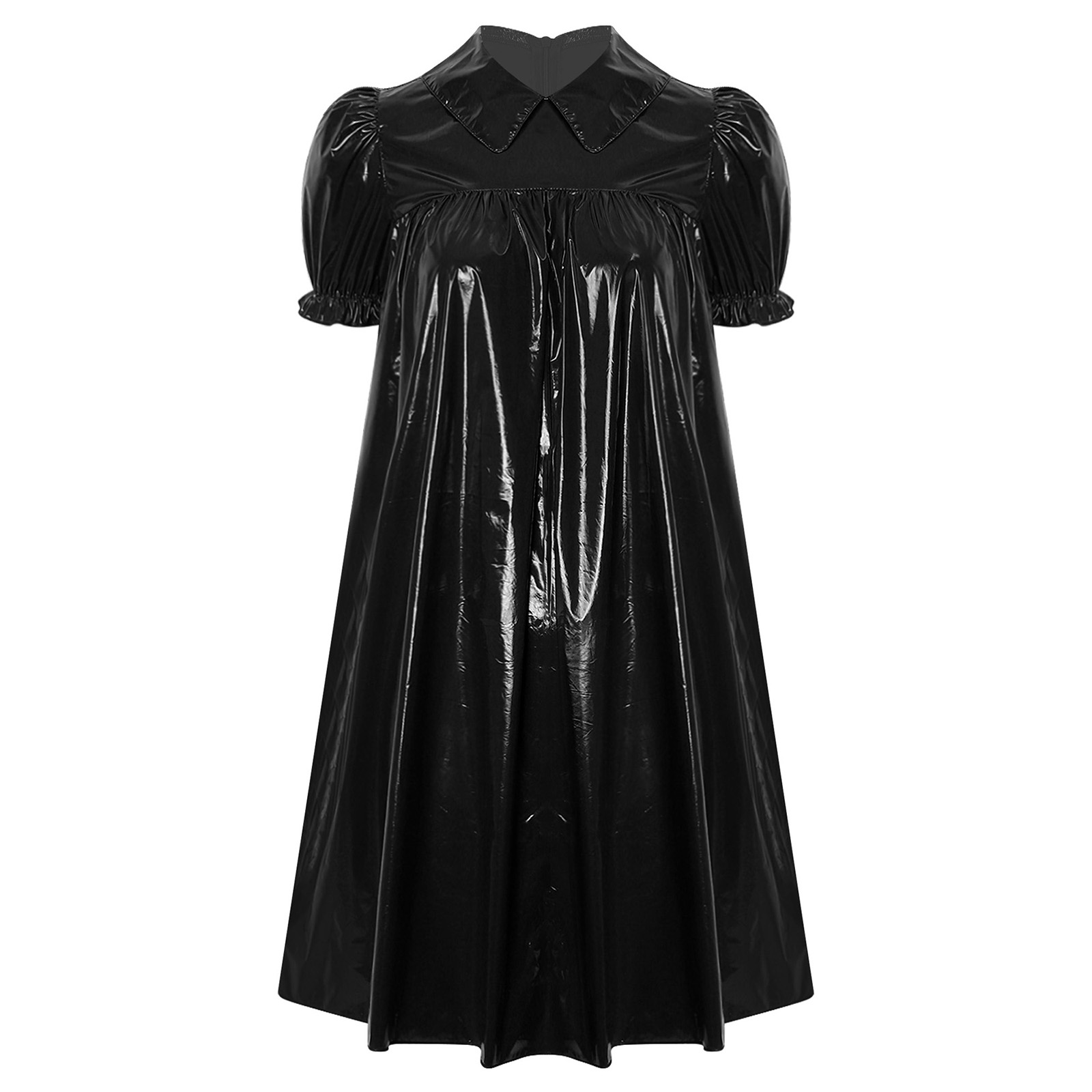 Women Shiny PVC Babydoll Dress - Women'S Fashion Victorian 评论和价格