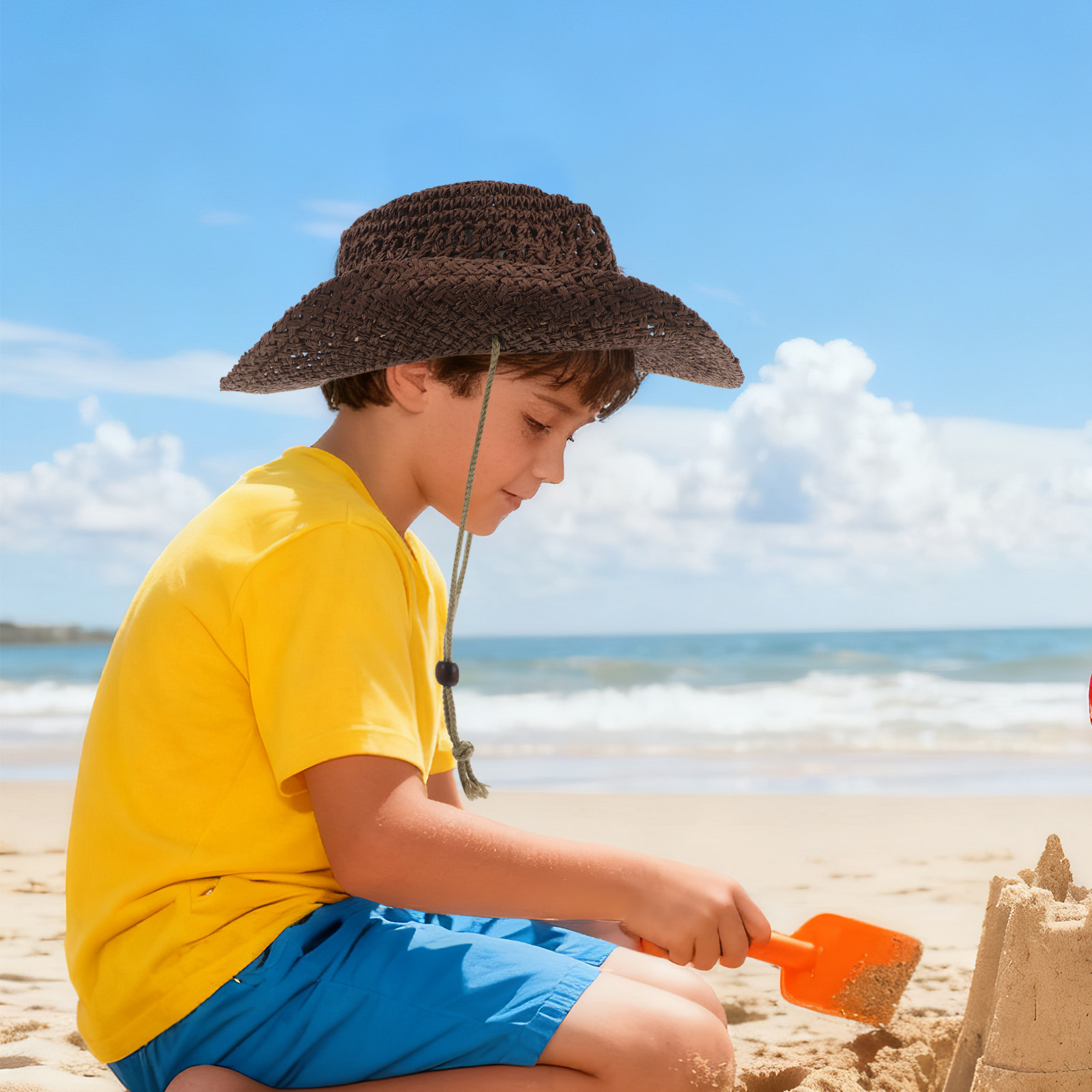 Kids Straw Cowboy Hat Western  - Straw Hat Summer 评论和价格