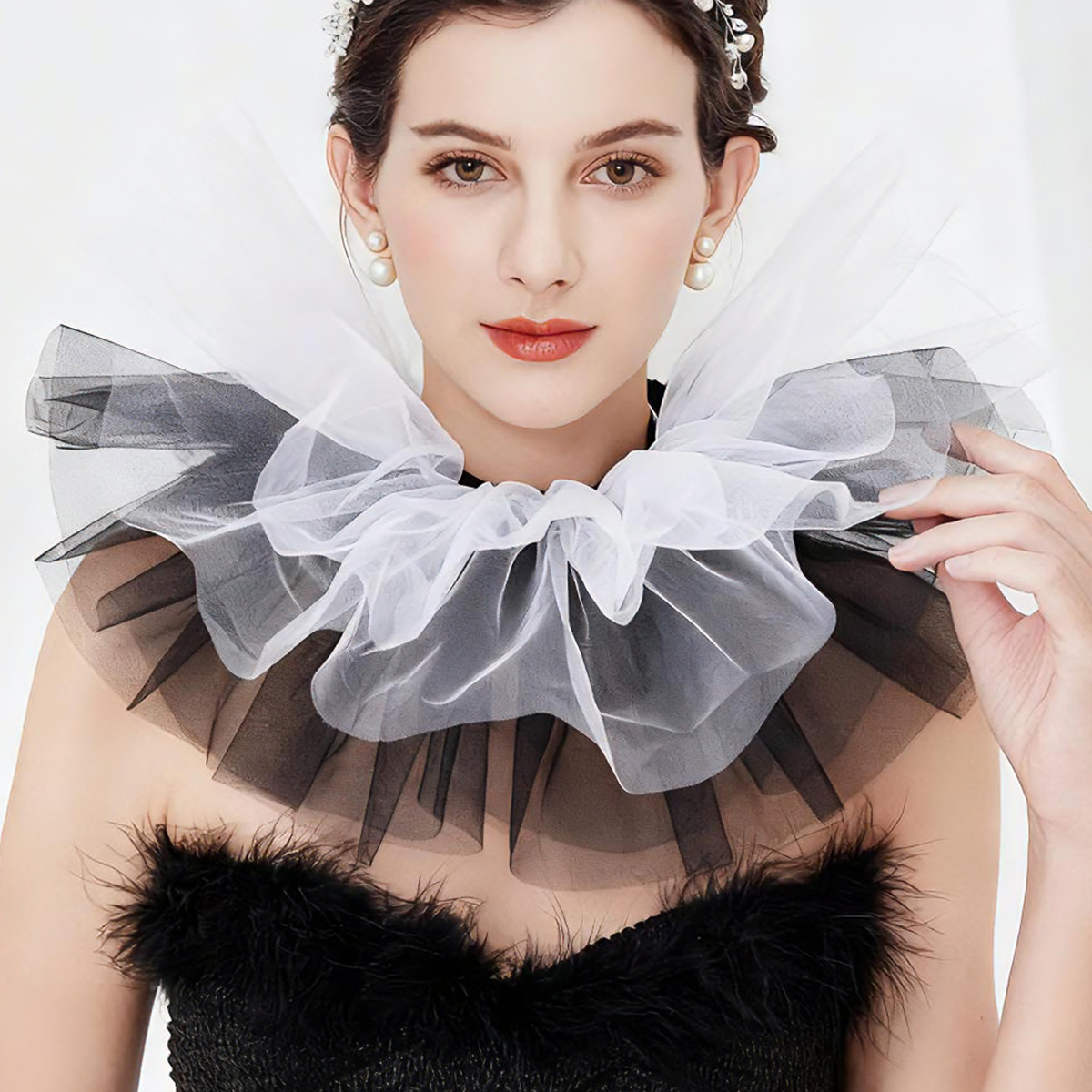Fashion Tulle Ruffle Collar Fo - Women'S Fashion Victorian 评论和价格