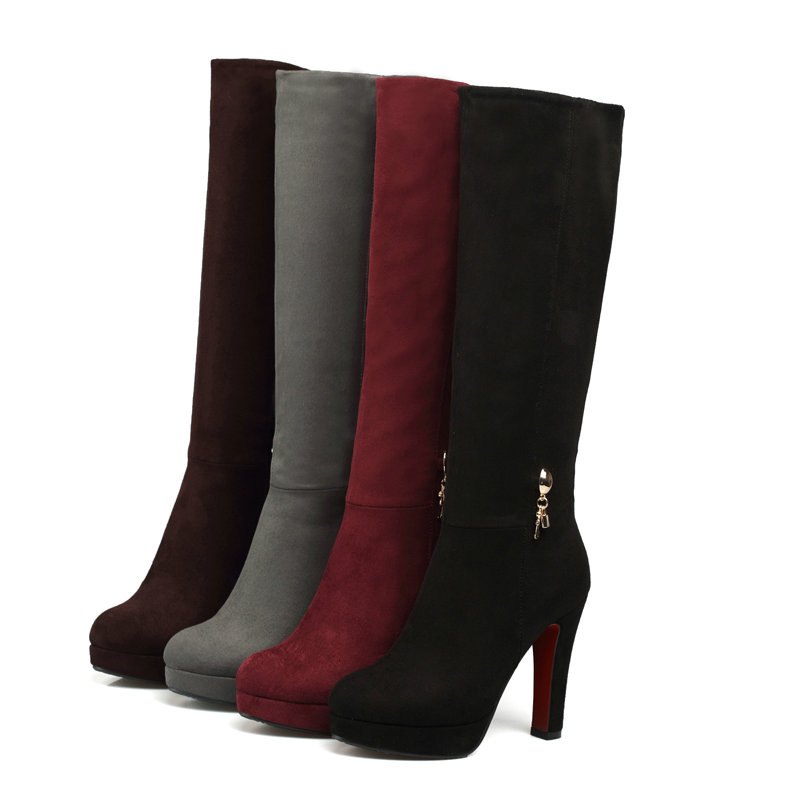 Faux Suede Nubuck Leather Burg - Women'S Fashion Leather Boots 评论和价格