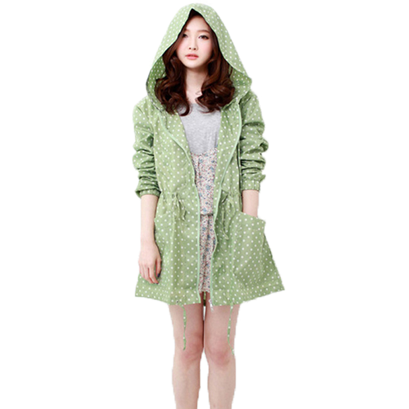 Fashion Dot Print Women Rainco - Women'S Fashion Raincoat 评论和价格