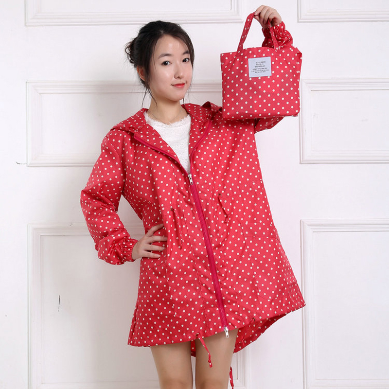 Fashion Dot Print Women Rainco - Women'S Fashion Raincoat 评论和价格