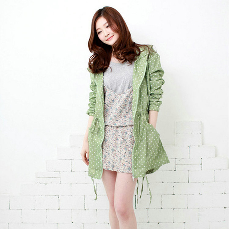 Fashion Dot Print Women Rainco - Women'S Fashion Raincoat 评论和价格