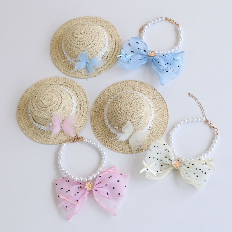 Cute Summer Pet Straw Bucket H - Straw Hat Summer 评论和价格