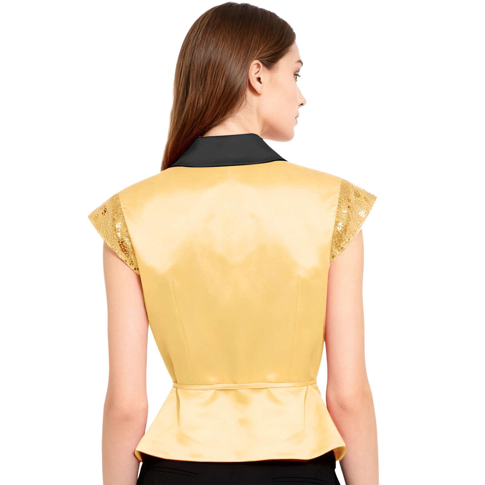 Women Sequin Vest V-neck Label - Women'S Fashion Labels 评论和价格