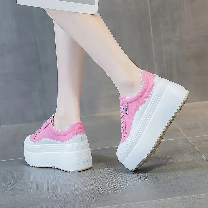 8cm New Canvas Genuine Leather - Women'S Fashion Show 评论和价格
