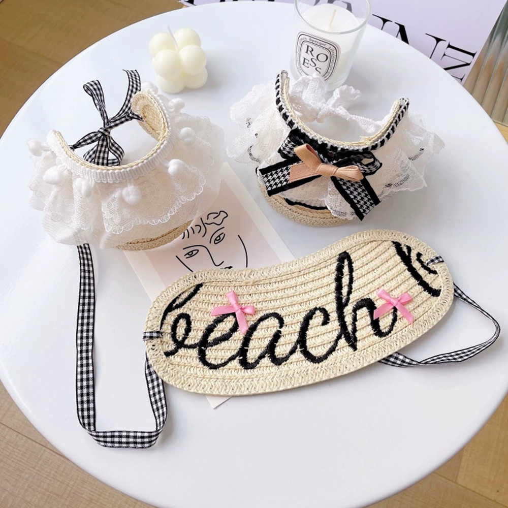 Adjustable Korean Style Pet St - Straw Hat Summer 评论和价格