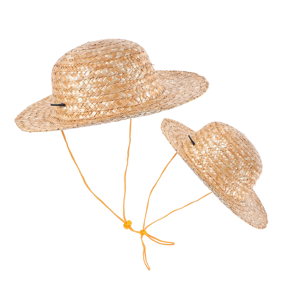 2Pcs Kids Straw Hat Natural Co - Straw Hat Summer 评论和价格