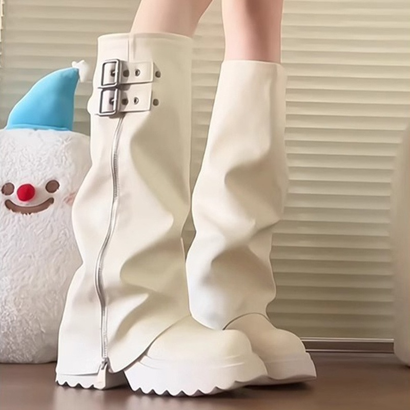 Punk Style Splicing Thick Bott - Women'S Fashion Riding Boots 评论和价格