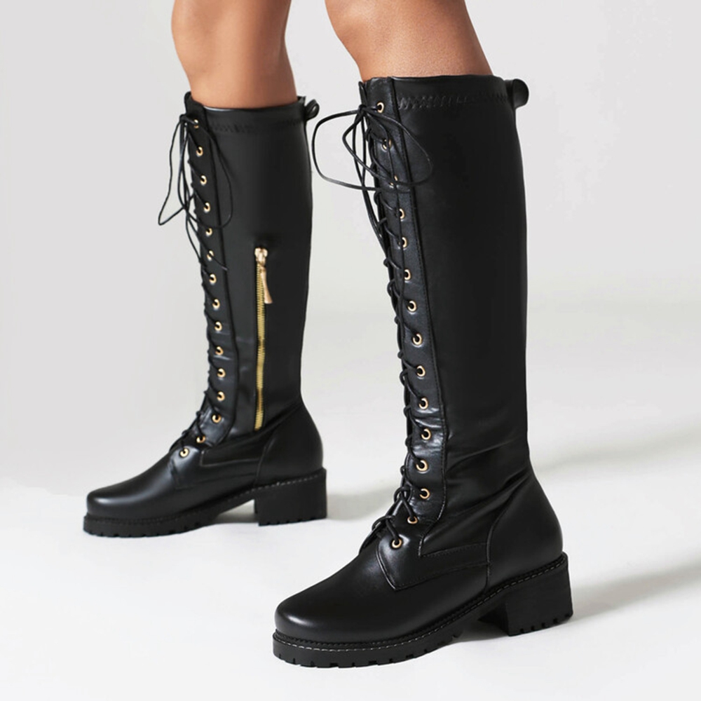 Size 33-50 Women Leather Knee  - Women'S Fashion Riding Boots 评论和价格