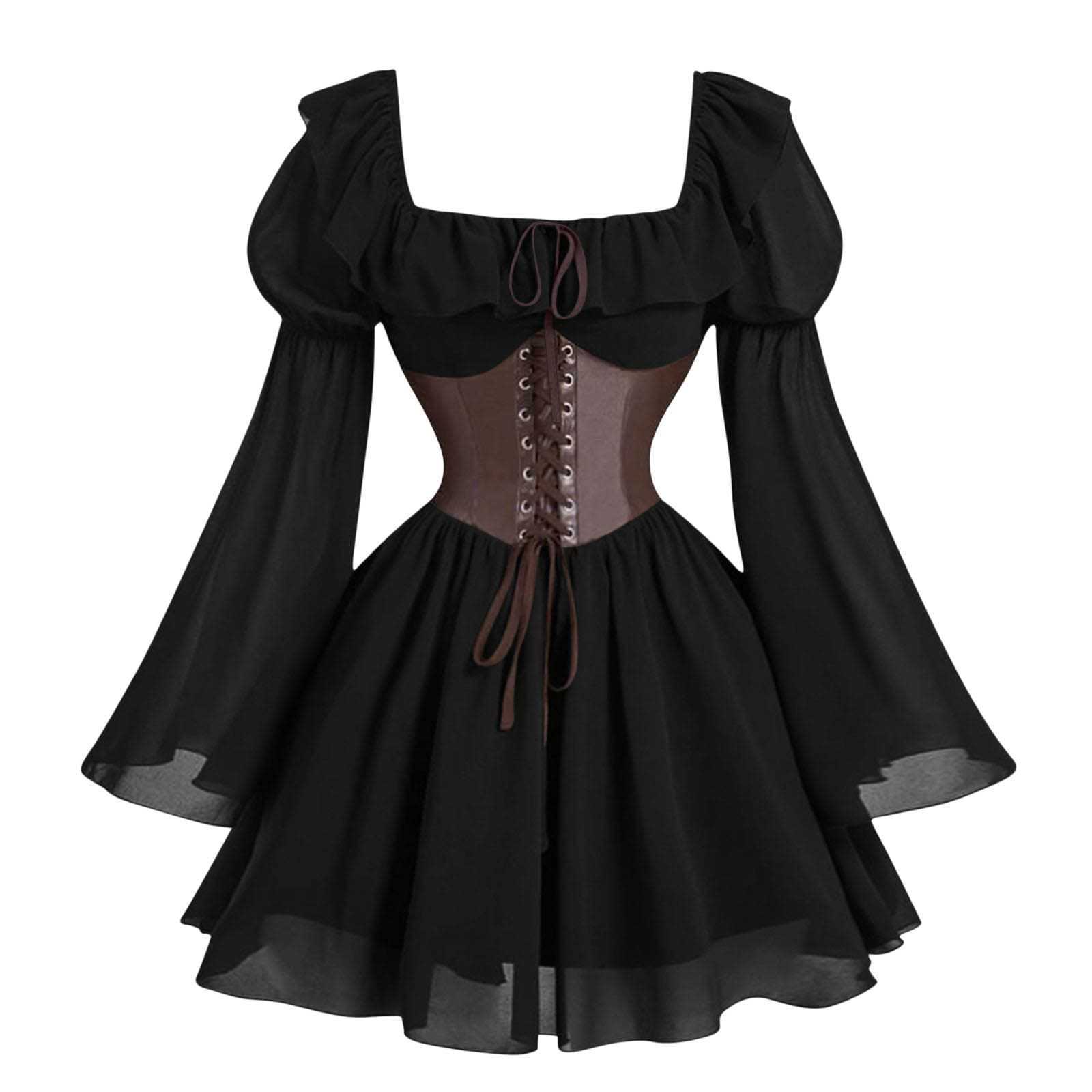 Renaissance Medieval Long Slee - Women'S Fashion Victorian 评论和价格