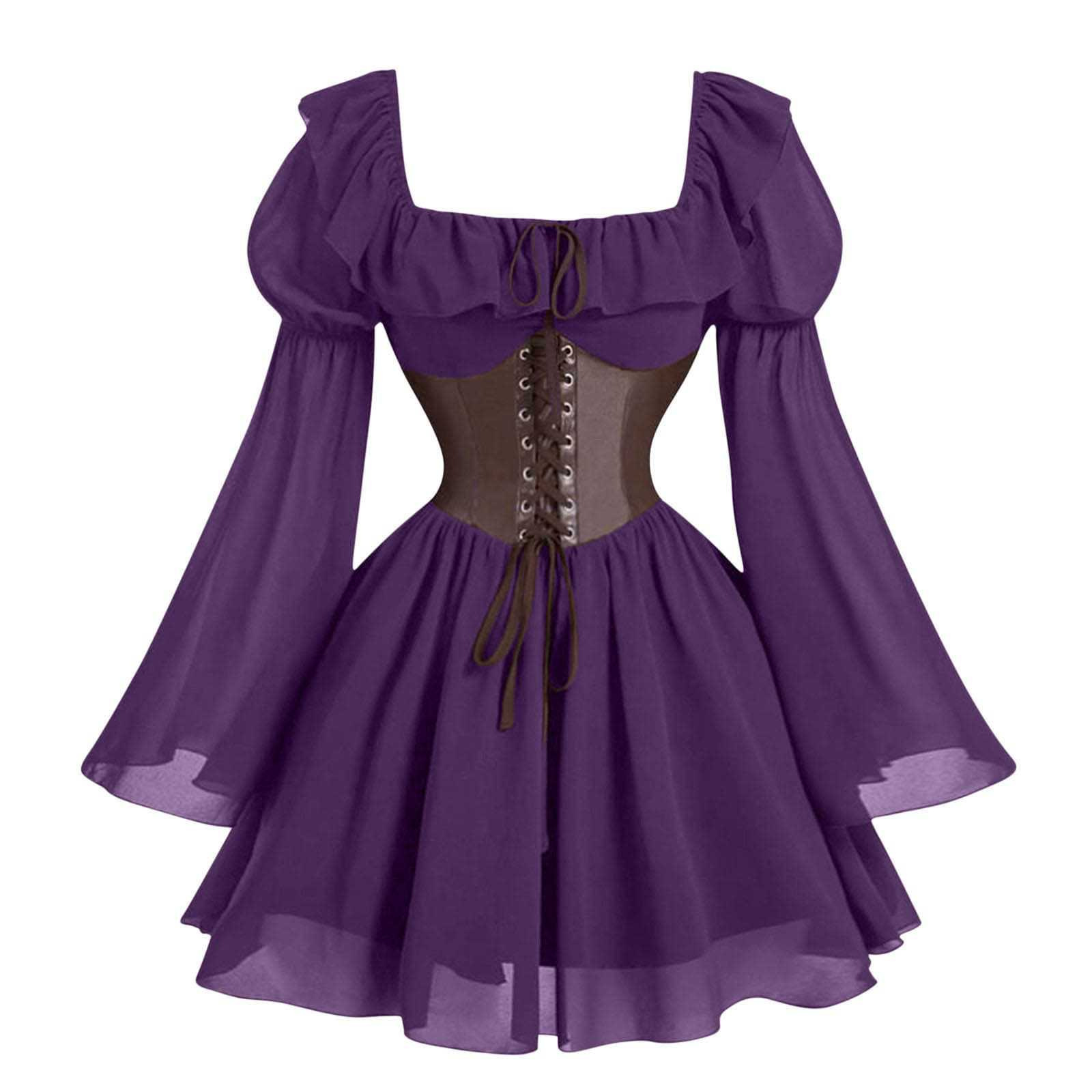 Renaissance Medieval Long Slee - Women'S Fashion Victorian 评论和价格