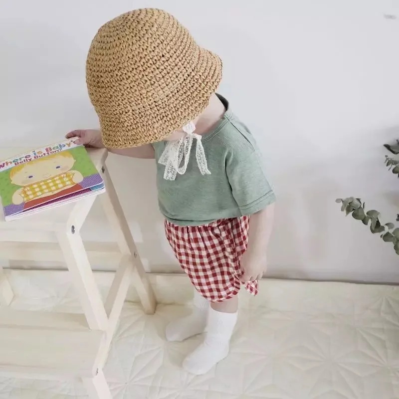 Summer Korean Baby Boy Girl St - Straw Hat Summer 评论和价格
