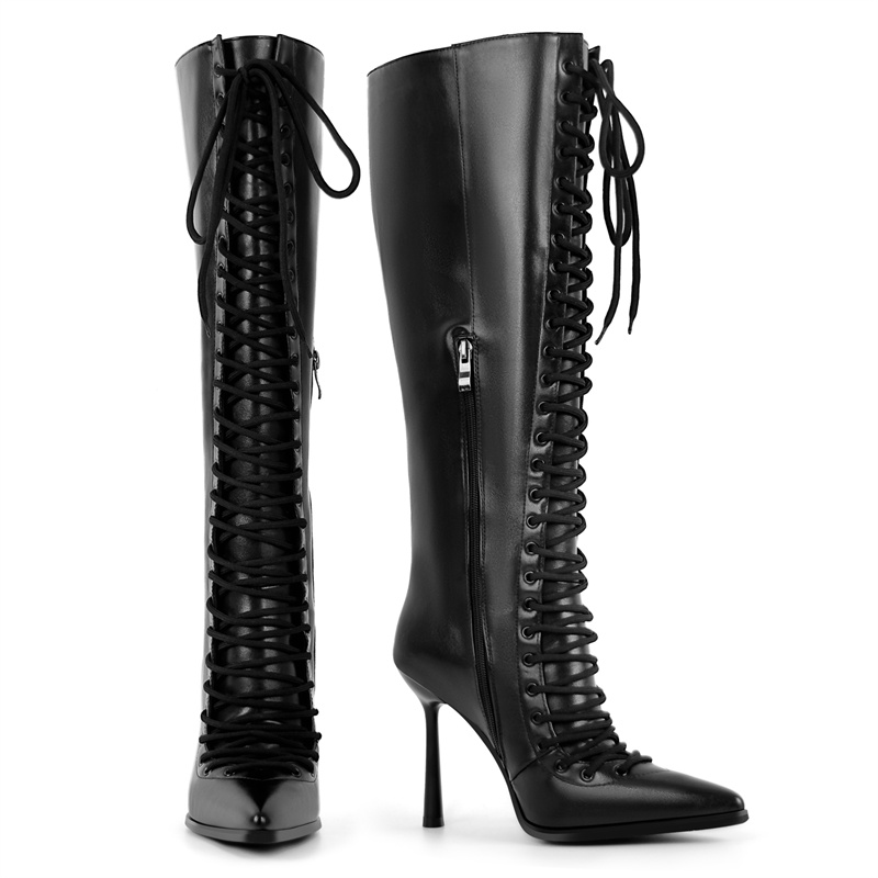 Onlymaker Pointed Toe Lace Up  - Women'S Fashion Leather Boots 评论和价格