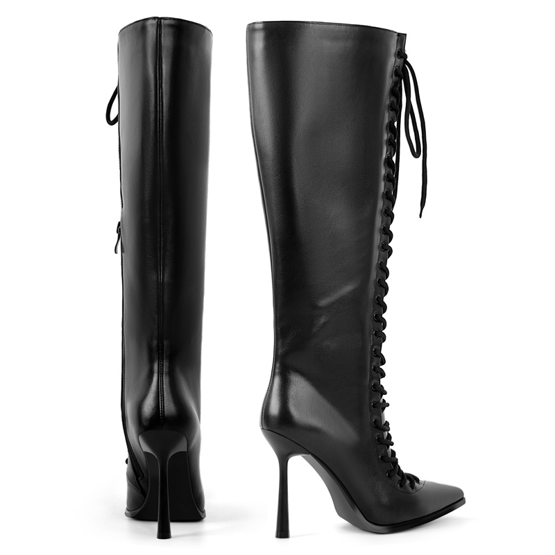 Onlymaker Pointed Toe Lace Up  - Women'S Fashion Leather Boots 评论和价格